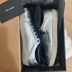 SOLD ❌ Mens Saint Laurent | Low Top EMB Sneaker | Silver